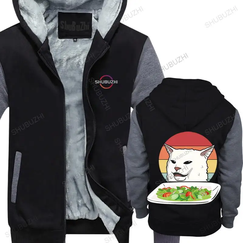 Новый Angry Women Yelling At Confused Cat Dinner Table Meme Ретро зимняя мужская хлопковая толстая