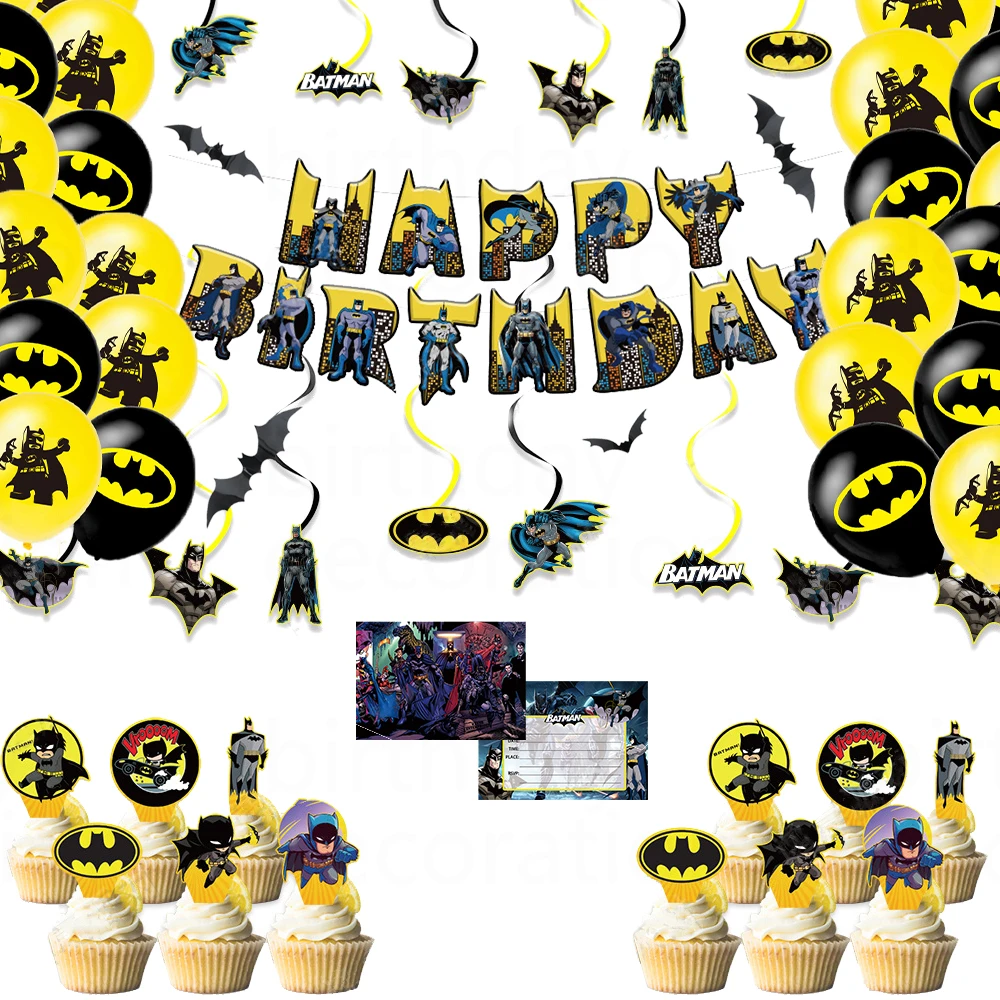 Украшения на день рождения одноразовые наборы воздушные шары Бэтмен для дня 3D
