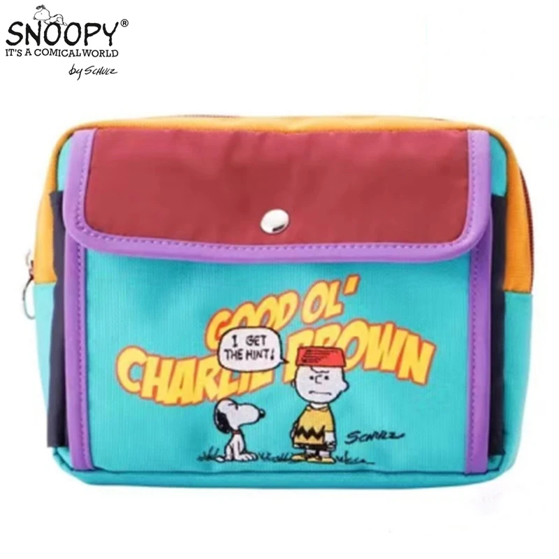 New Kawaii Snoopy Anime Cartoon Cosmetic Bag Cute Embroidered Clutch Multifunctional Storage Bag Coin Purse Card Holder