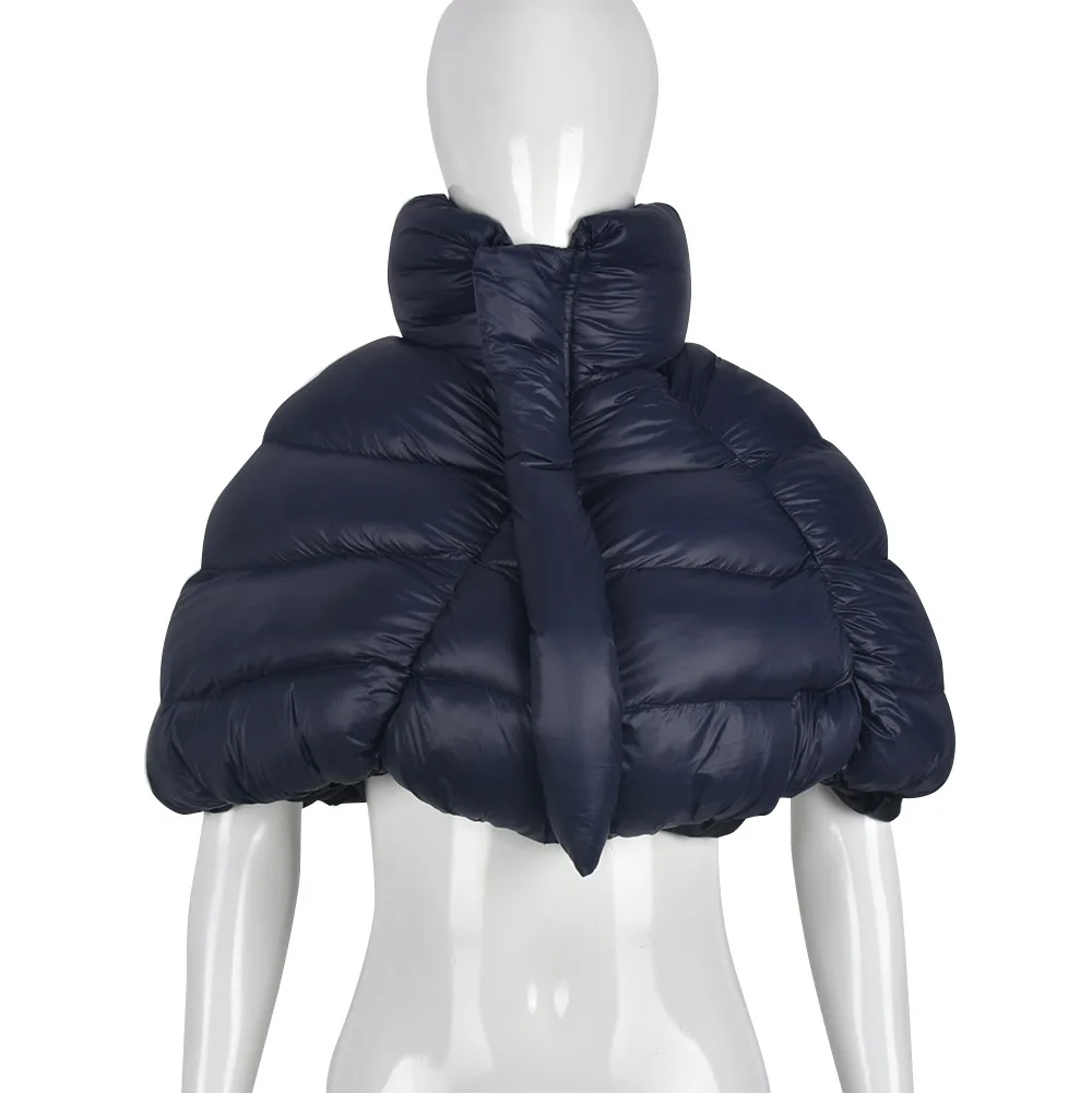 Wishyear 2022 Zip Up Puffer Jacket High Neck Cropped Bubble Coat Women Winter Shawl Street Fashion Outwear y2k Clothes