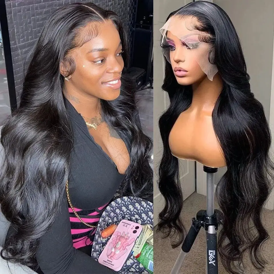 Body Wave Lace Front Wig 34 inch Lace Frontal Wigs For Black Women Brazilian Hair Full Lace Human Hair Wig Deep Wave Frontal Wig