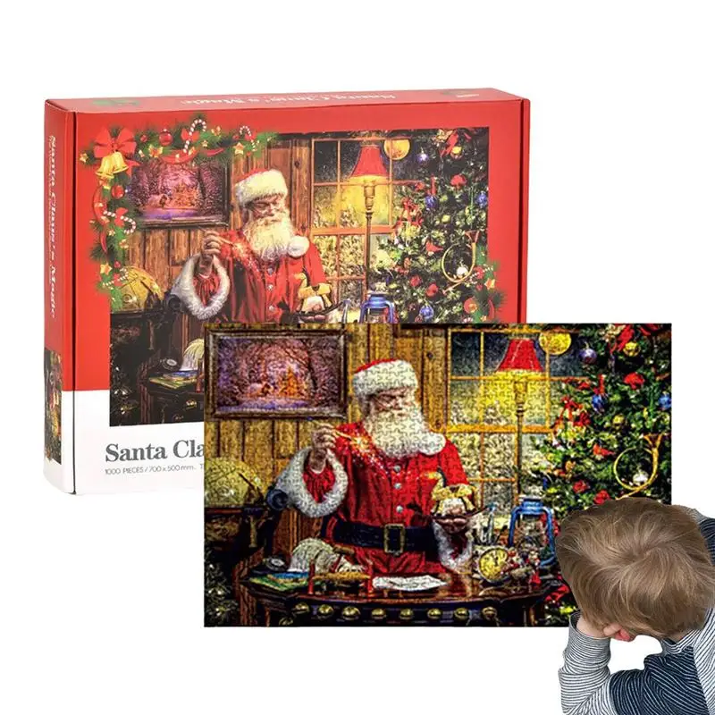 

Рождественский пазл для праздников, Рождественский пазл Санта-Клауса, 1000 шт., рождественский подарок Санта-Клауса, пазлы для ночной семьи для детей