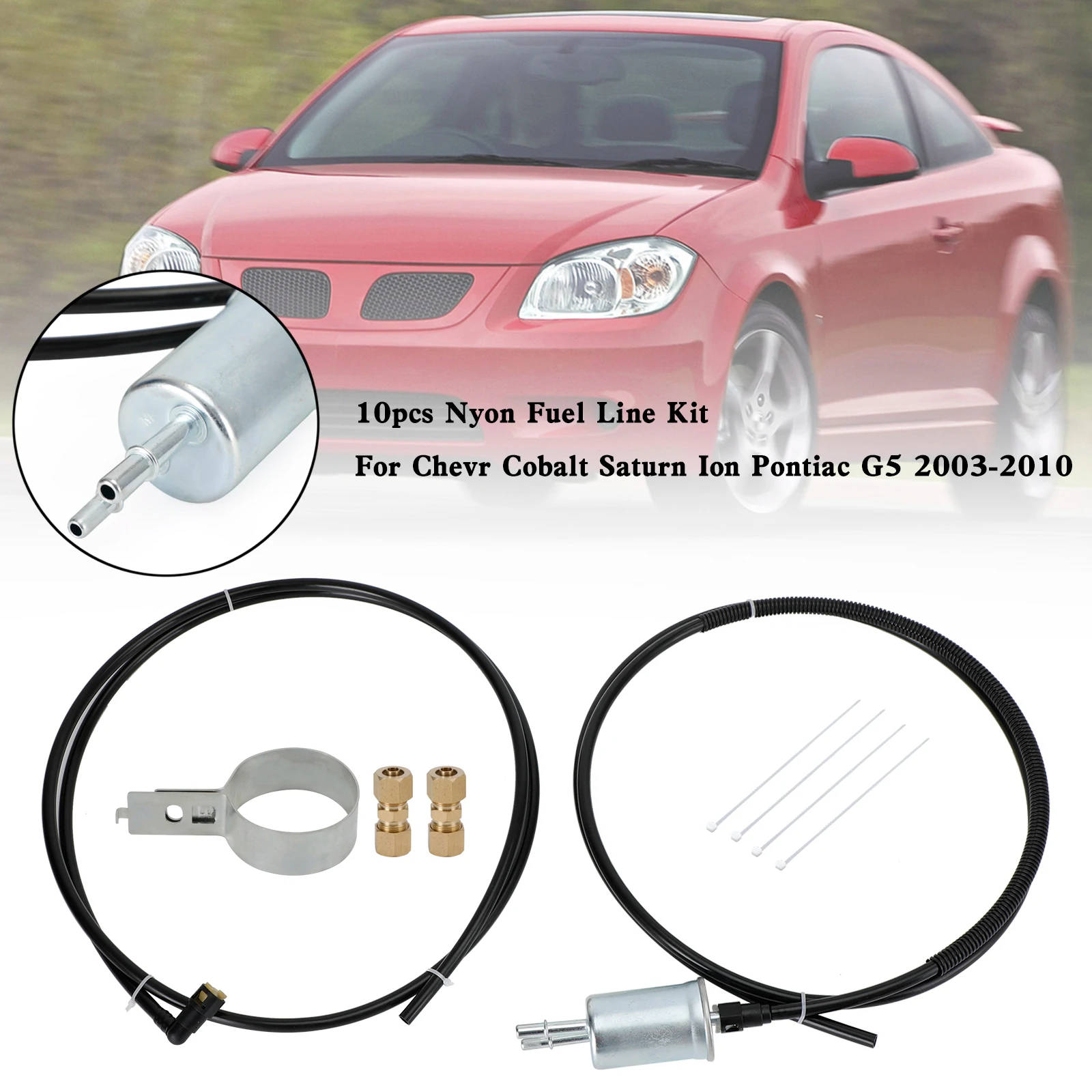 

Areyourshop 10pcs Nyon Fuel Line Kit For Chevr Cobalt Saturn Ion Pontiac G5 2003-2010 Car Accessories Parts
