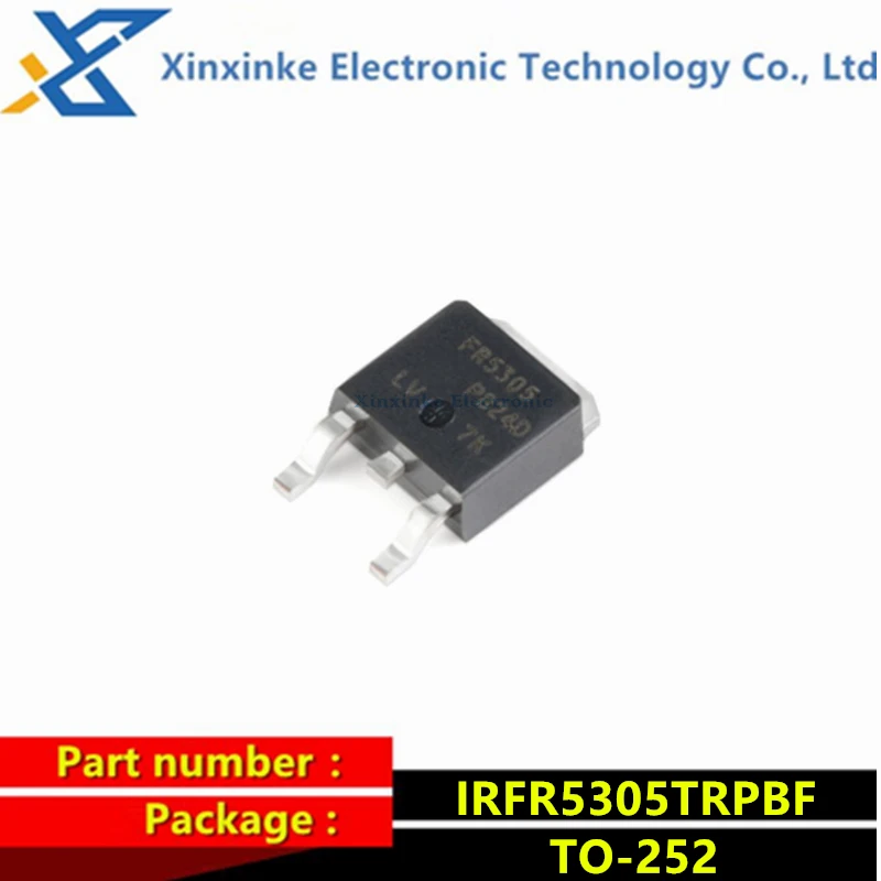 

10PCS IRFR5305TRPBF TO-252-3 P-Channel -55V/-31A SMD MOSFET