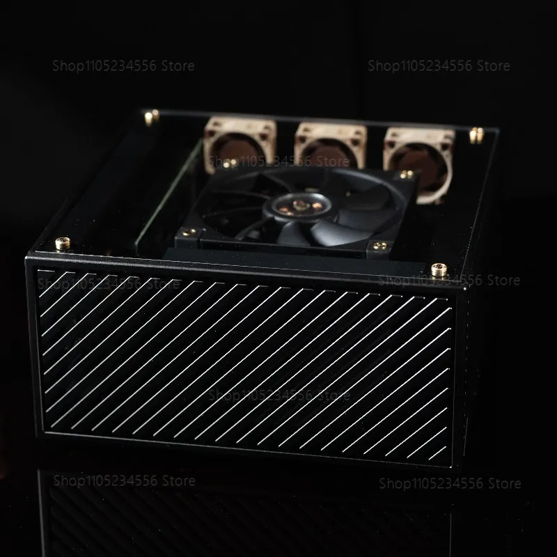 Фото Корпус LP-P6 SFF ITX для низкопрофильных видеокарт RTX 4060 5060, блок питания 1U, алюминиевые диагональные и наклонные крыши. №4