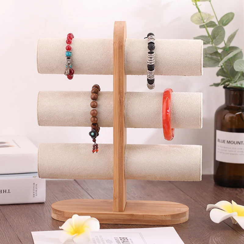 3-Tier Black Velvet Bracelet Necklace Holder,Jewelry Showcase Display Stand and Organizer  Jewelry Box Organizer