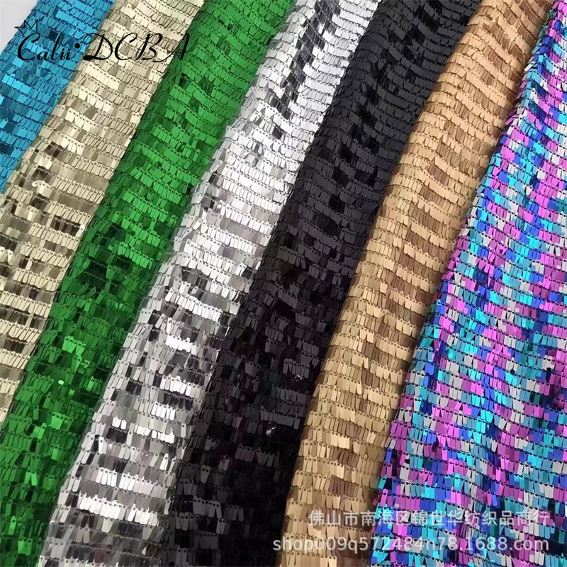 

Classic 3*9MM Blade Shaped Mesh Sequin Fabric DIY Seing Dress Home Decoration 17 Colors Wide:125CM