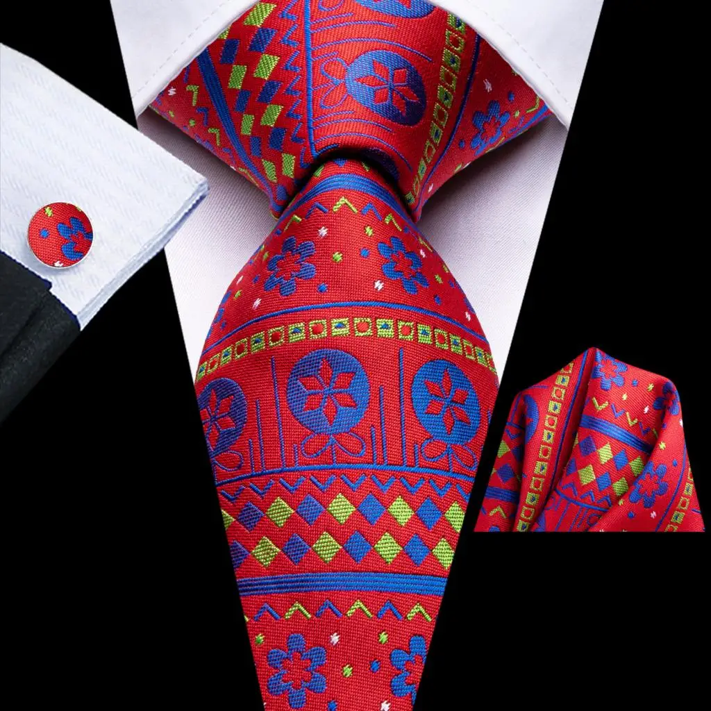 

Gift Christmas Tie for Men 2023 New Red Blue Fashion Brand Wedding Party Necktie Handky Cufflink Wholesale Hi-Tie Designer
