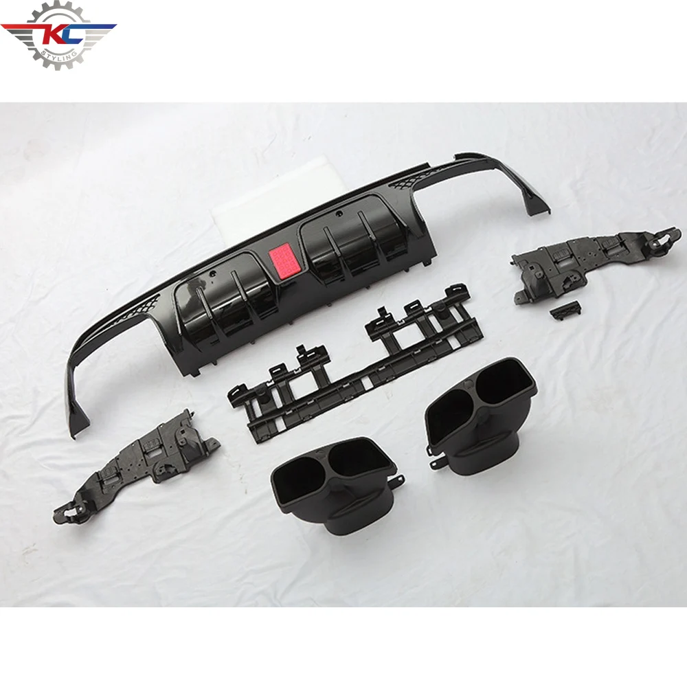 Губа диффузора заднего бампера с выхлопными наконечниками для Mercedes Benz C-Class W205 4-Door