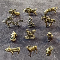 brass animal statue ornament chinese zodiac rat ox tiger rabbit dragon snake horse sheep monkey chicken dog pig office desk deco