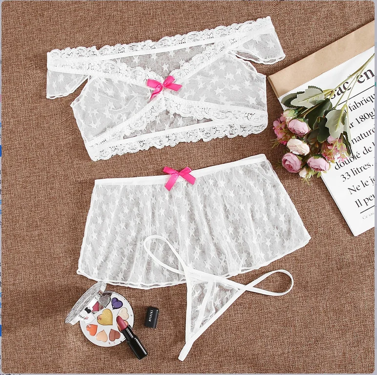 

Lisacmvpnel 2022 New Sexy Lace Suit Underwear 3 Pcs Women Exotic Set