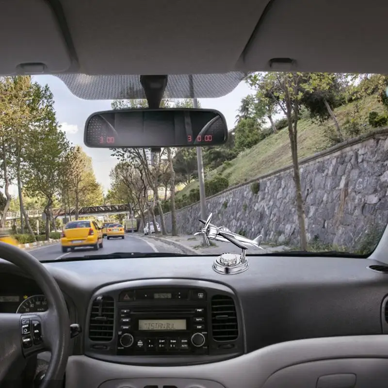 

Solar Car Air Freshener Airplane Shape Air Freshener Auto Rotating Aromatherapy Aviation Alloy Diffuser Decoration Accessories