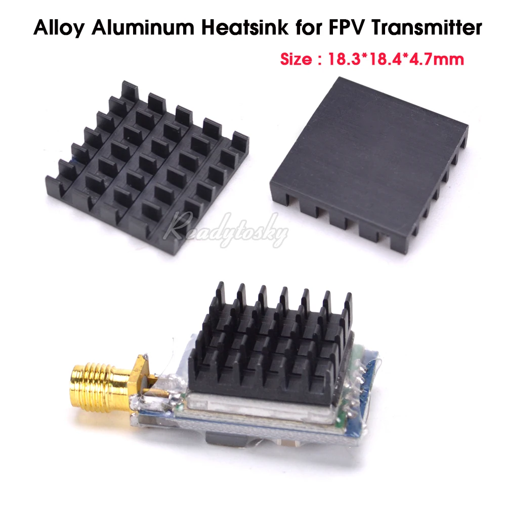 

RC Parts Alloy Aluminum Heat Sink Heatsink 18.3*18.4*4.7mm for FPV Transmitter TS5828 TS5828L TS5823 TX526 TX801 Receiver