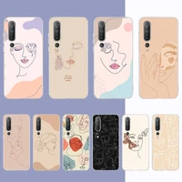 abstract line face phone case for samsung s21 a10 for redmi note 7 9 for huawei p30pro honor 8x 10i cover
