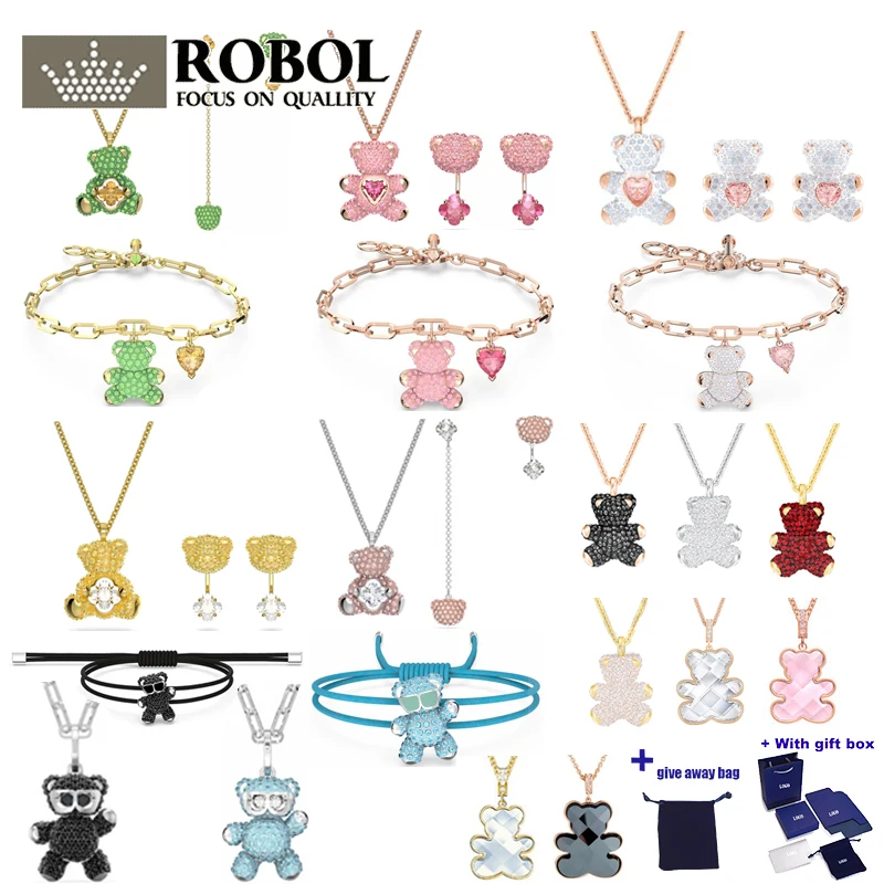 

Swa 2021 Fashion Jewelry New CHINESE ZODIAC .TEDDY Set Exquisite Bull Shape. Bear Pattern Female Romantic Luxury Jewelry Gift