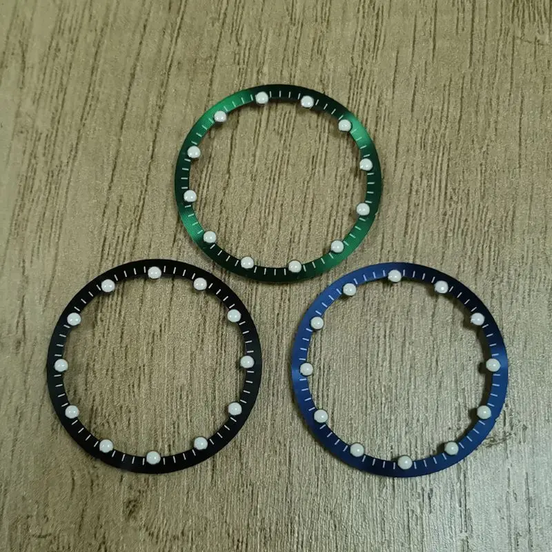 28.5mm Green Luminous Ring Skeleton Chapter Ring Fits Seiko Japan NH70 Movement Inner Diameter 24.5mm Men Watch Case Accessories