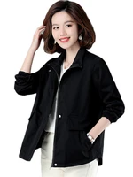 2022 spring and autumn new fashion multicolor jacket women korean version sports casual stand collar zipper thin jacket female