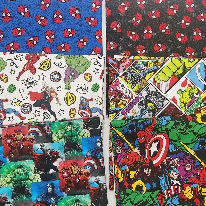 Sale Disney The Avengers Superhero Spiderman Cotton Fabric Material For Clothes Dress Patchwork Fabrics Sew Quilting Needlework