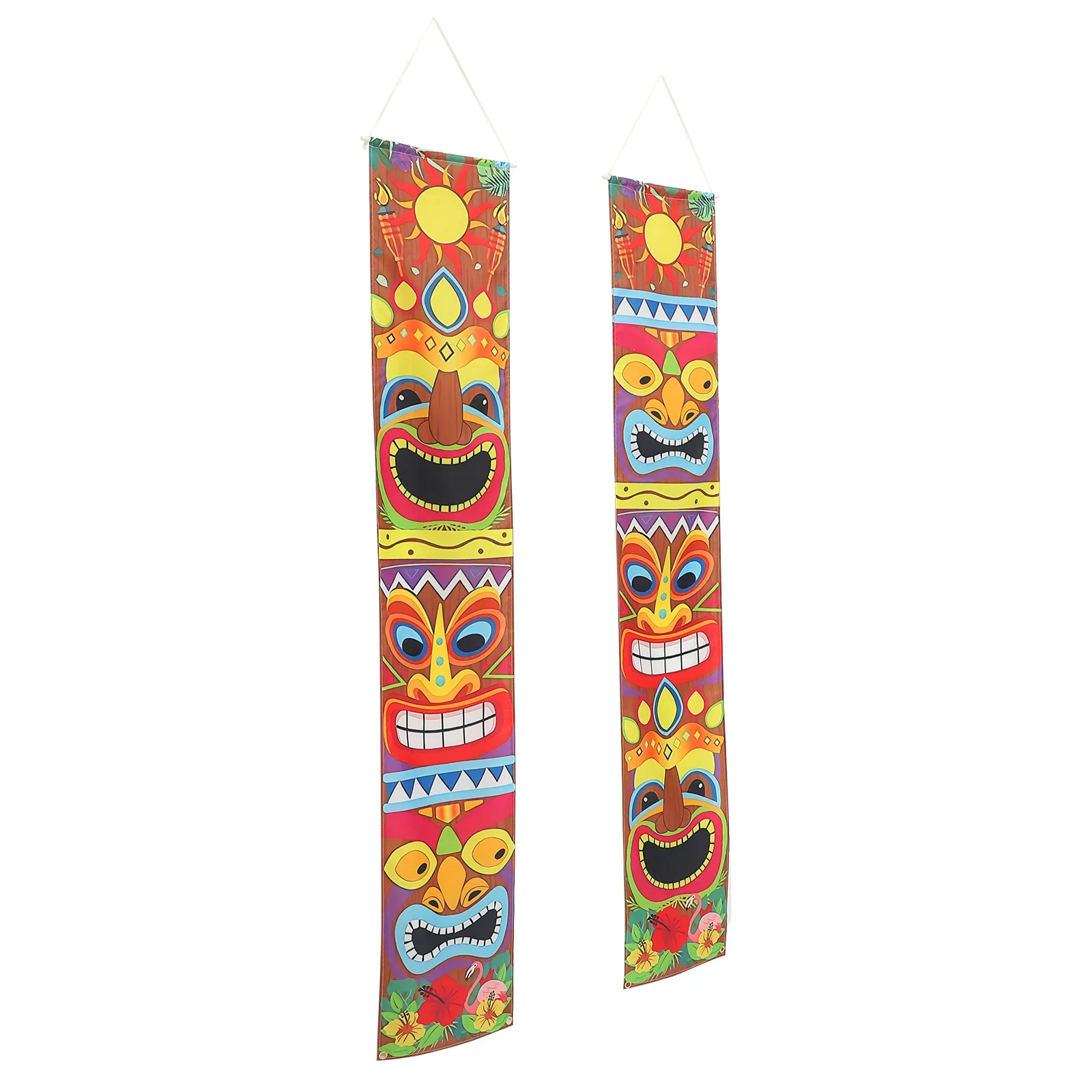 

Banner Party Tiki Porch Luau Sign Hawaiian Decorations Door Aloha Tropical Decor Bar Supplies Hanging Hawaii Summer Birthday