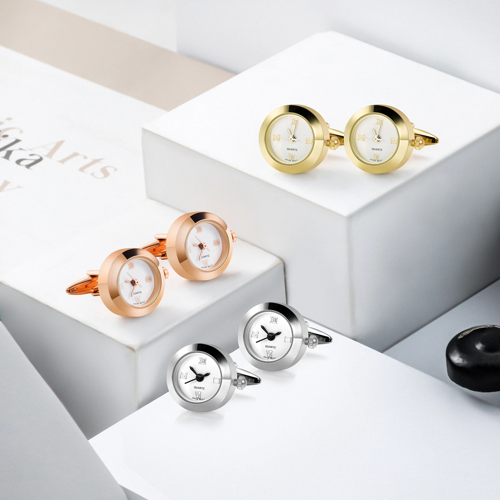 Battery Digital Watch Cufflinks Men's Lepton Real Clock Cufflinks Watch Cufflinks Men's Jewelry