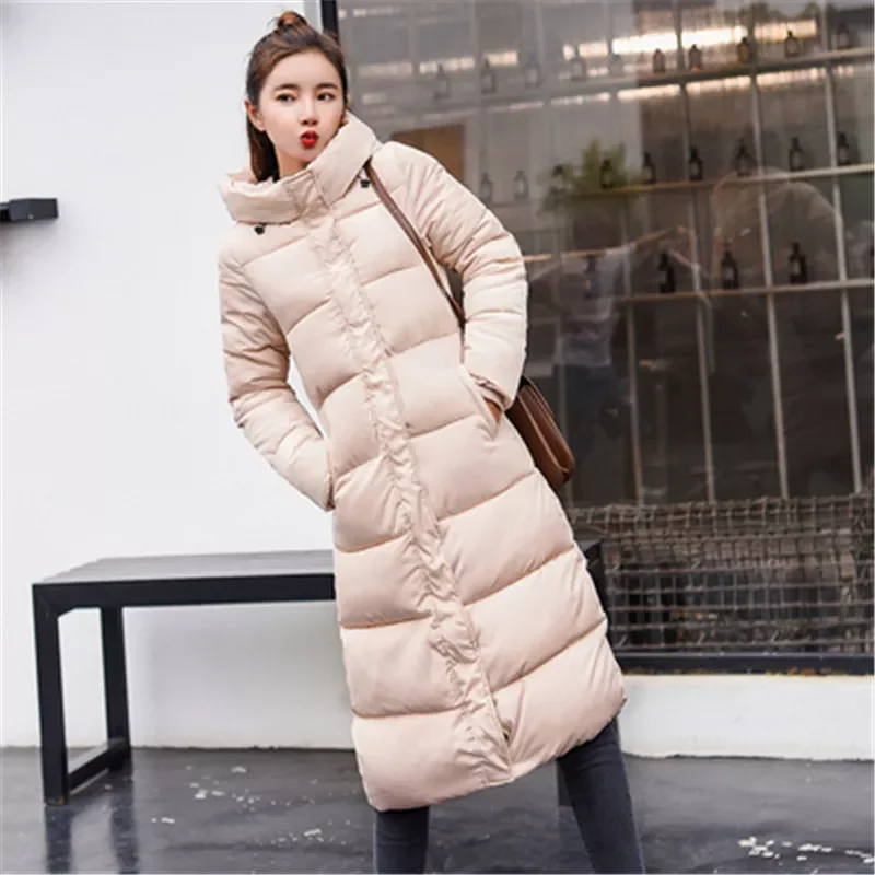 New2022 size 3XL Down jackets 2019 Fashion Women Winter Coat Long Slim Thicken Warm Jacket Down Cotton Padded Jacket Outwear Par