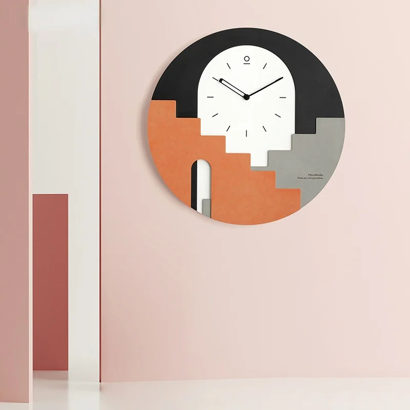 

Nordic Style Light Luxury Wall Clock Living Room Household Creative Clocks and Watches Modern Simplicity Mute Wall Watch