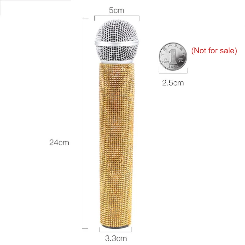 Заводской искусственный пластиковый микрофон ручной поддельный с бриллиантами
