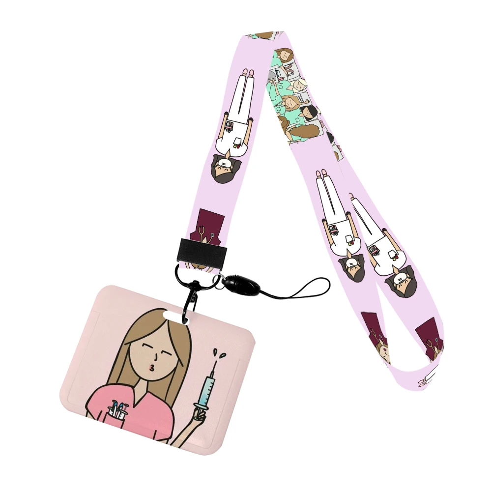 

Медсестра, медицинская помощь, милый держатель для рабочей карты, значок, больничный ремешок, студенческая женская карта сотрудника, чехол для автобусной карты, значок