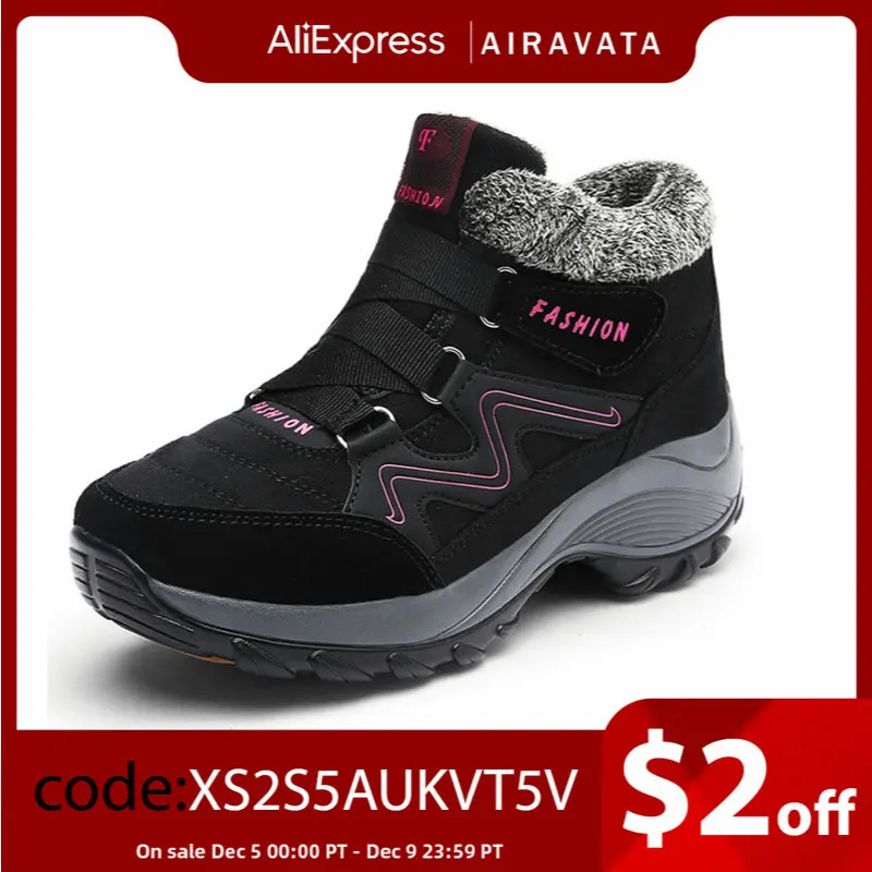 Women Winter Warm Shoes Anti-skid Waterproof Outdoor Sport Shoes Thick Bottom Snow Boots