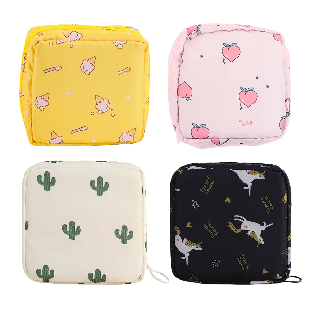 

4Pcs Portable Period Pouch Sanitary Napkin Holder Teen Girls Period Bag