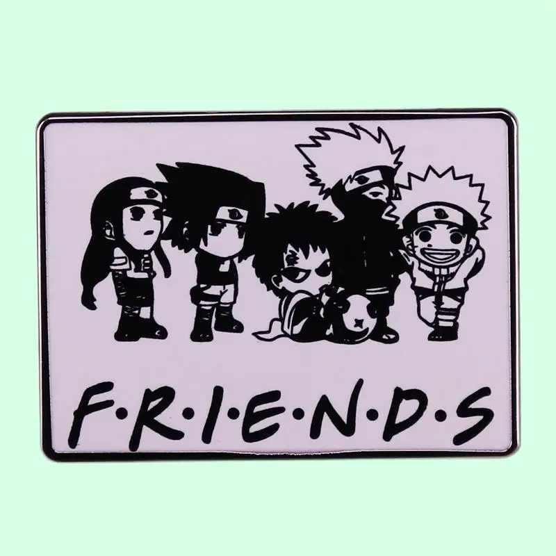 

Anime Ninja and American Anime Old Friend Brooch Metal Bag Accessories Brooch Exquisite Badge Fashion Jewelry Friend Gifts