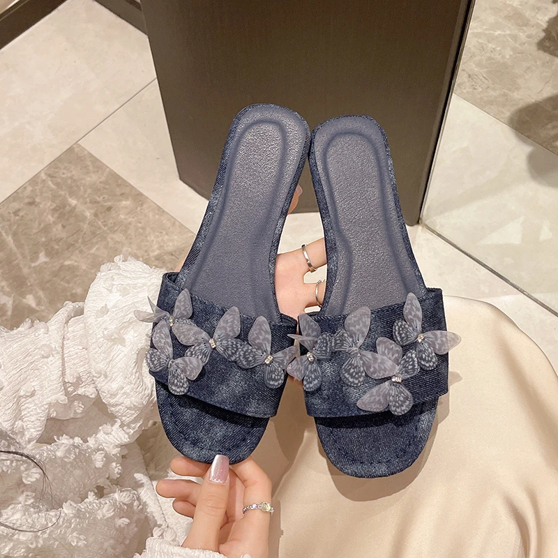 Шлепанцы женские из микрофибры летняя Современная обувь на плоской подошве