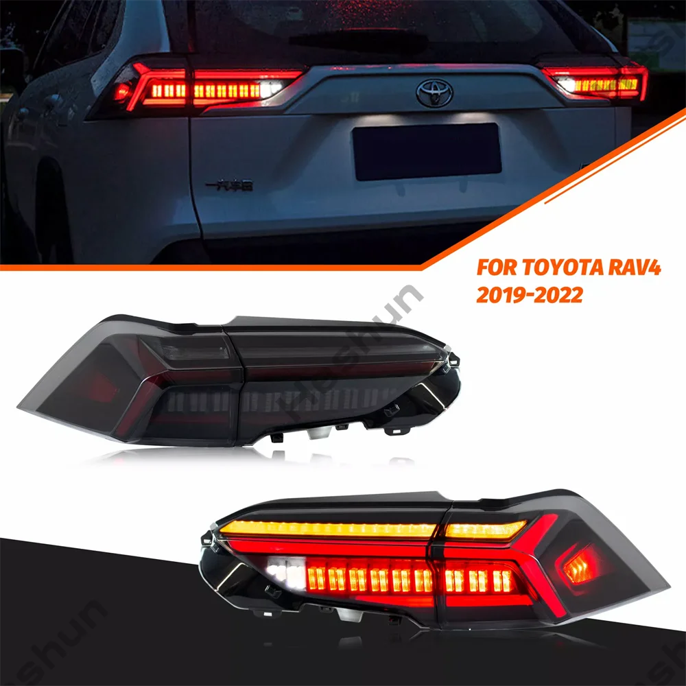 

Пара светодиодных задних фонарей для Toyota RAV4 RAV-4 RAV 4 2018 2019 2020 2021 2022, задний фонарь, задний фонарь, стоп-туманный указатель поворота, DRL Light
