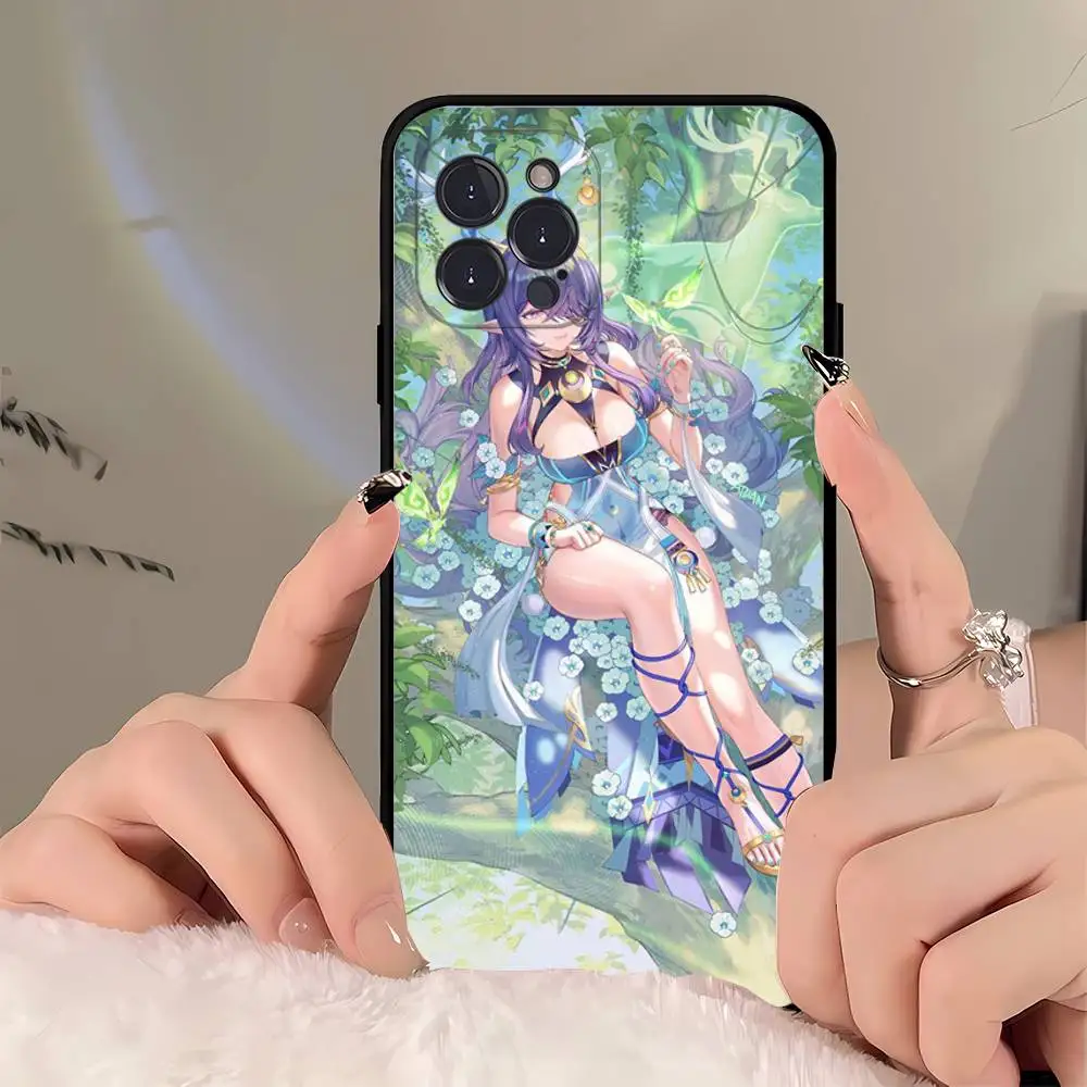 Фото Чехол для телефона Genshin Impact Song Of The Welkin Moon для iPhone 17 Air 16 15 14 Plus 13 12 Mini 11 Pro Max, черный чехол №4