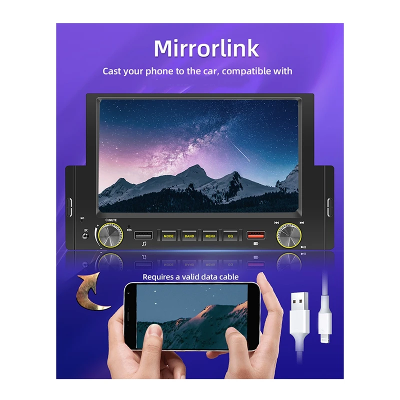 Автомобильная стереосистема Carplay с экраном 6 2 дюйма стерео Bluetooth mp5-плеер 2USB