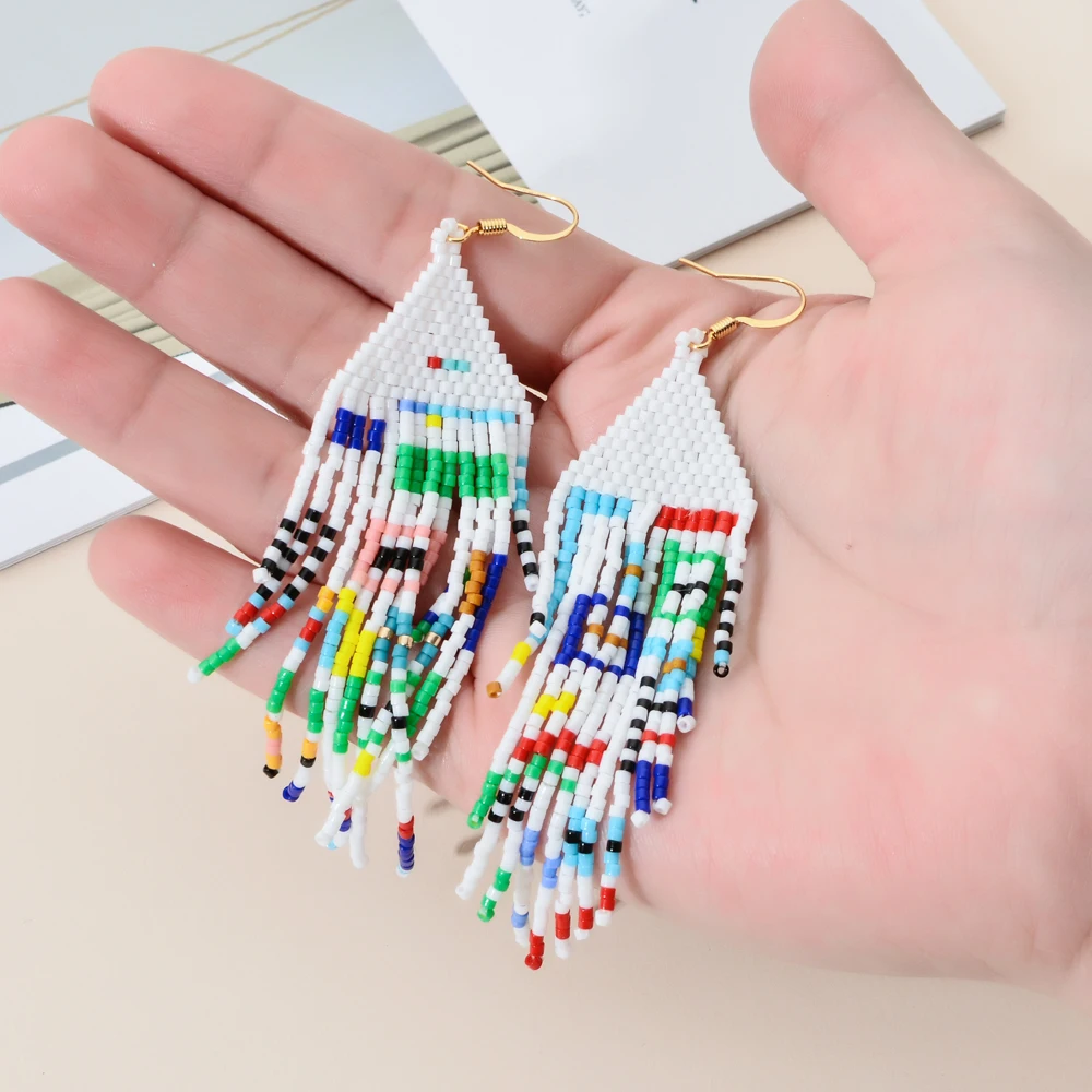 Женские серьги-кисточки ZMZY бисер Miyuki богемные серьги ручной работы с бусинами