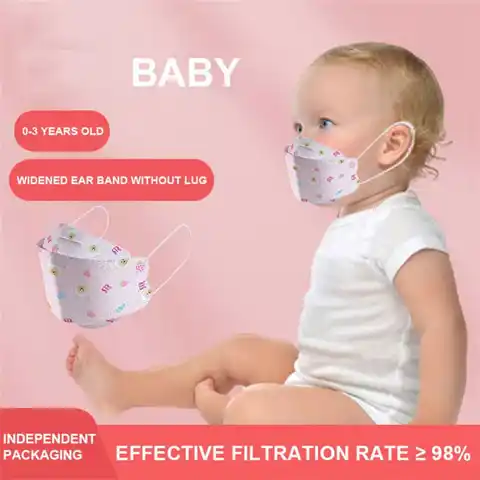 Mask children's disposable dustproof with a cartoon print, 10 pcs.