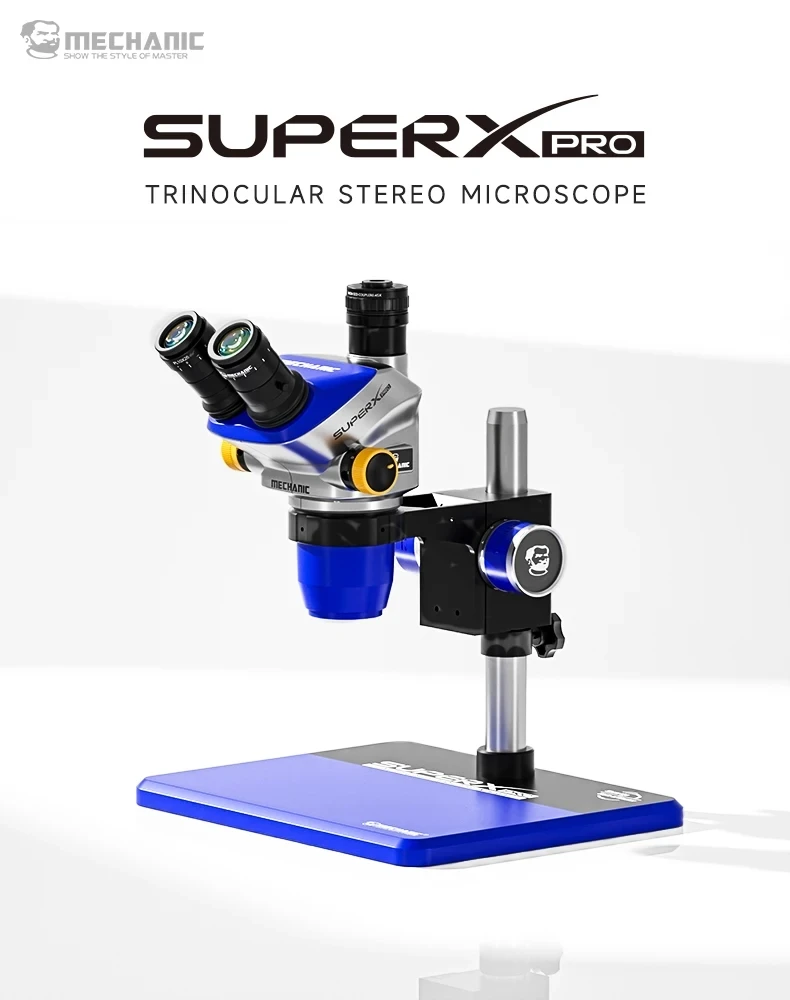 Тринокулярный стереомикроскоп MECHANIC Super X Pro-B11 6 5X-52X с непрерывным зумом для