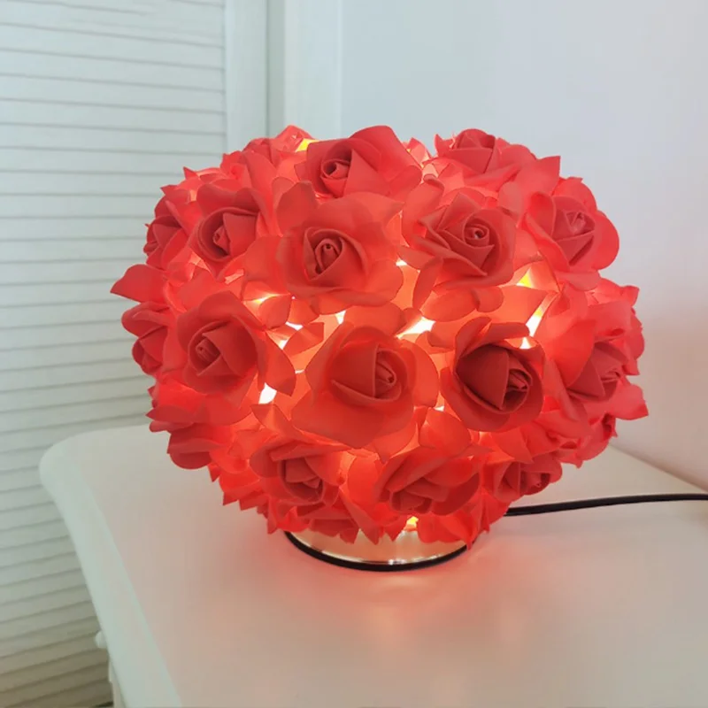 

Led Beautiful Rose Makeup Desk Lighting Fashion Creativity Wedding Service Indoor Decoration Romantic Bedside Lamp Pendant Light