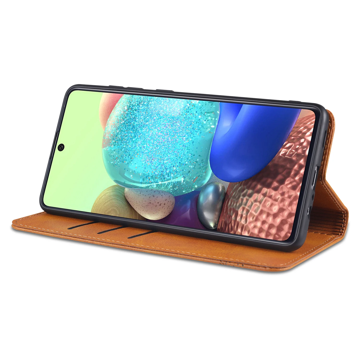 Роскошный Магнитный чехол для Samsung Galaxy A52 / A52s 5G простой телефона кошелек с