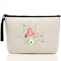 mushroom print cosmetic bag women toiletries organizer pouch female travel make up storage bag new beauty cases wristlet wallet