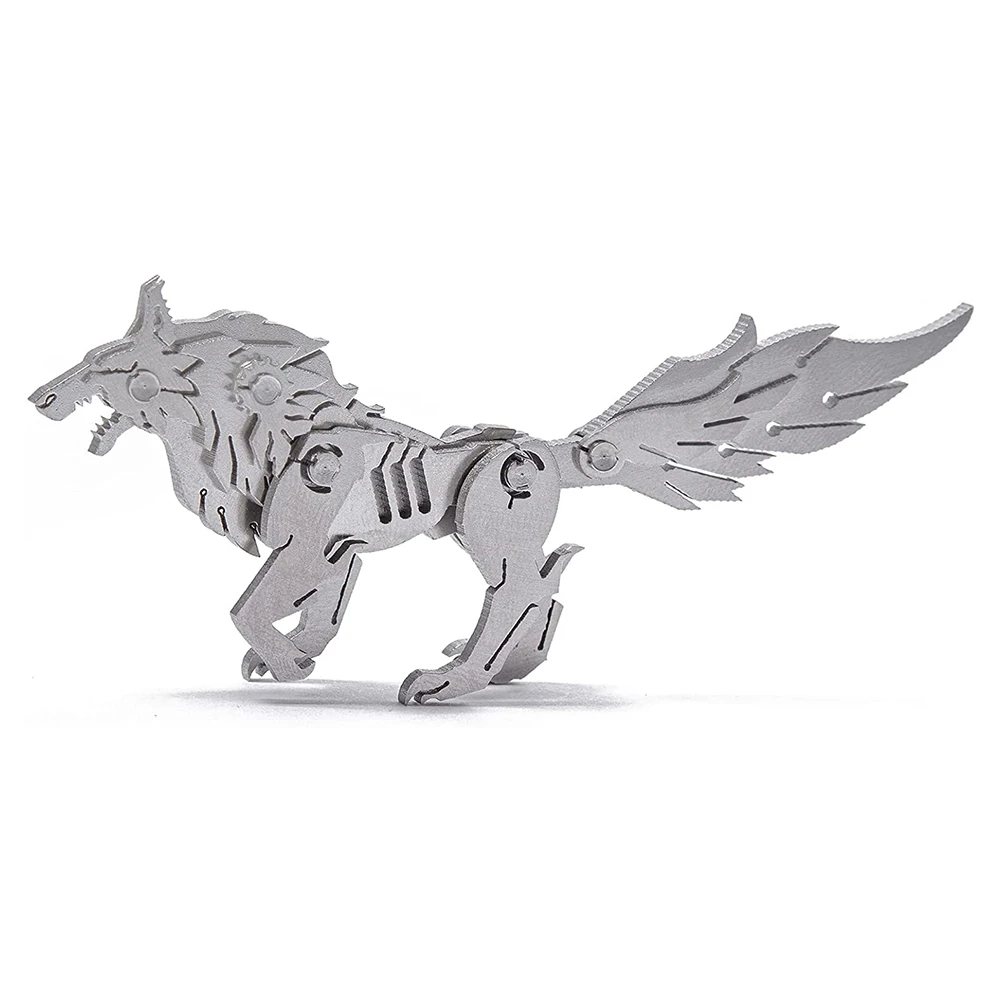 

Металлический 3D-Пазл «волк» на Рождество, набор для самостоятельной сборки, Съемные 3D головоломки для взрослых, украшение для стола