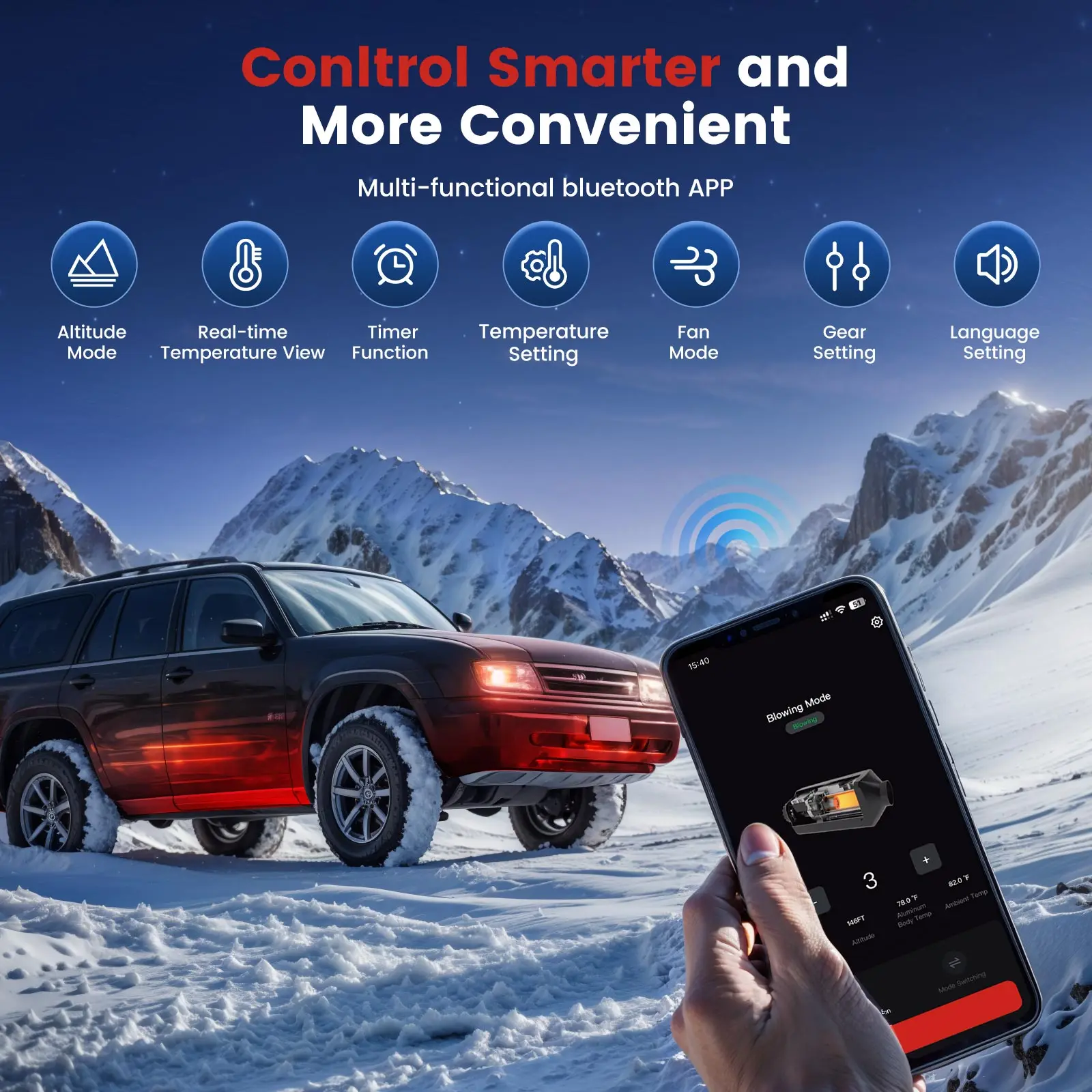 Портативный дизельный воздухонагреватель Hcalory 12 В 2024 обновленный ящик для