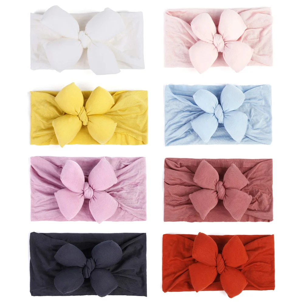 

New Pure Color Cotton Filled Butterfly Hair Band for Newborns