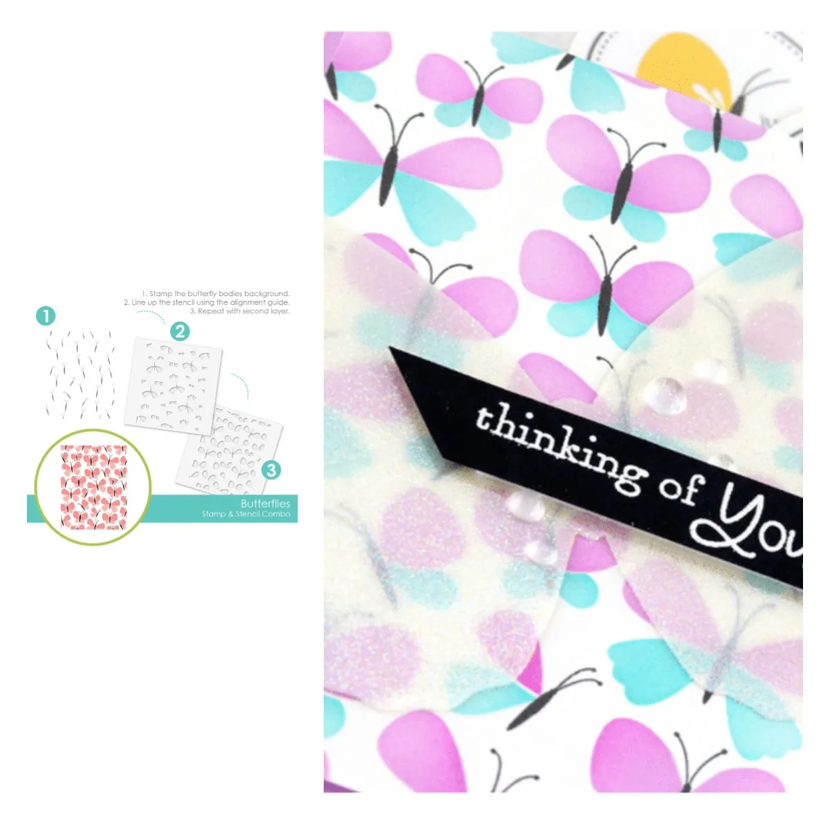 

Butterflies Stamp And Stencil Combo Handicraft For Scrapbooking Photo Album Decoration Craft Embossing For Diy Greeting Card