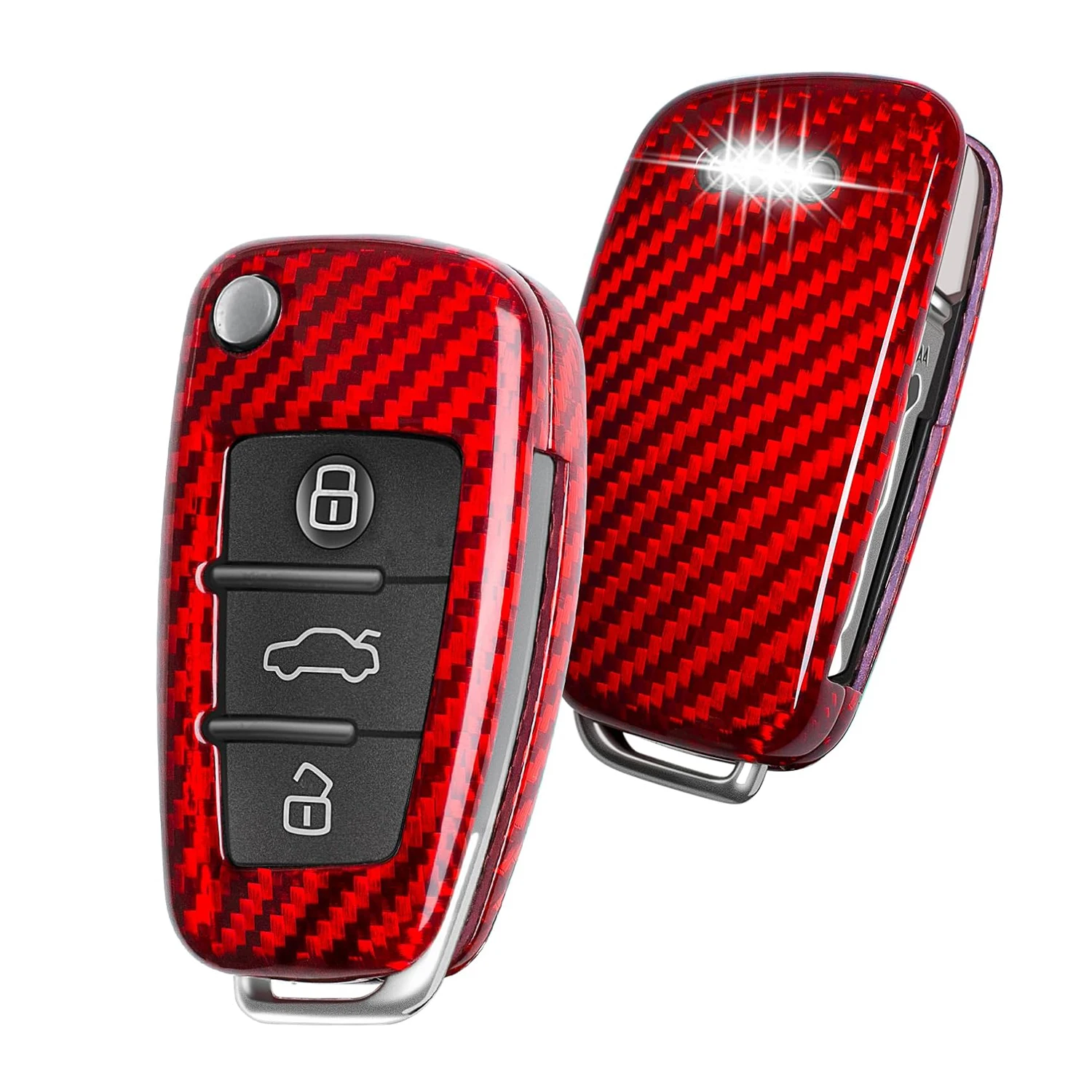 Чехол из углеродного волокна для Audi A1 A3 A4 A6 A8 Quattro Q2 Q3 Q7 R8 RS3 RS6 S3 S6 TT TTS без ключа Smart