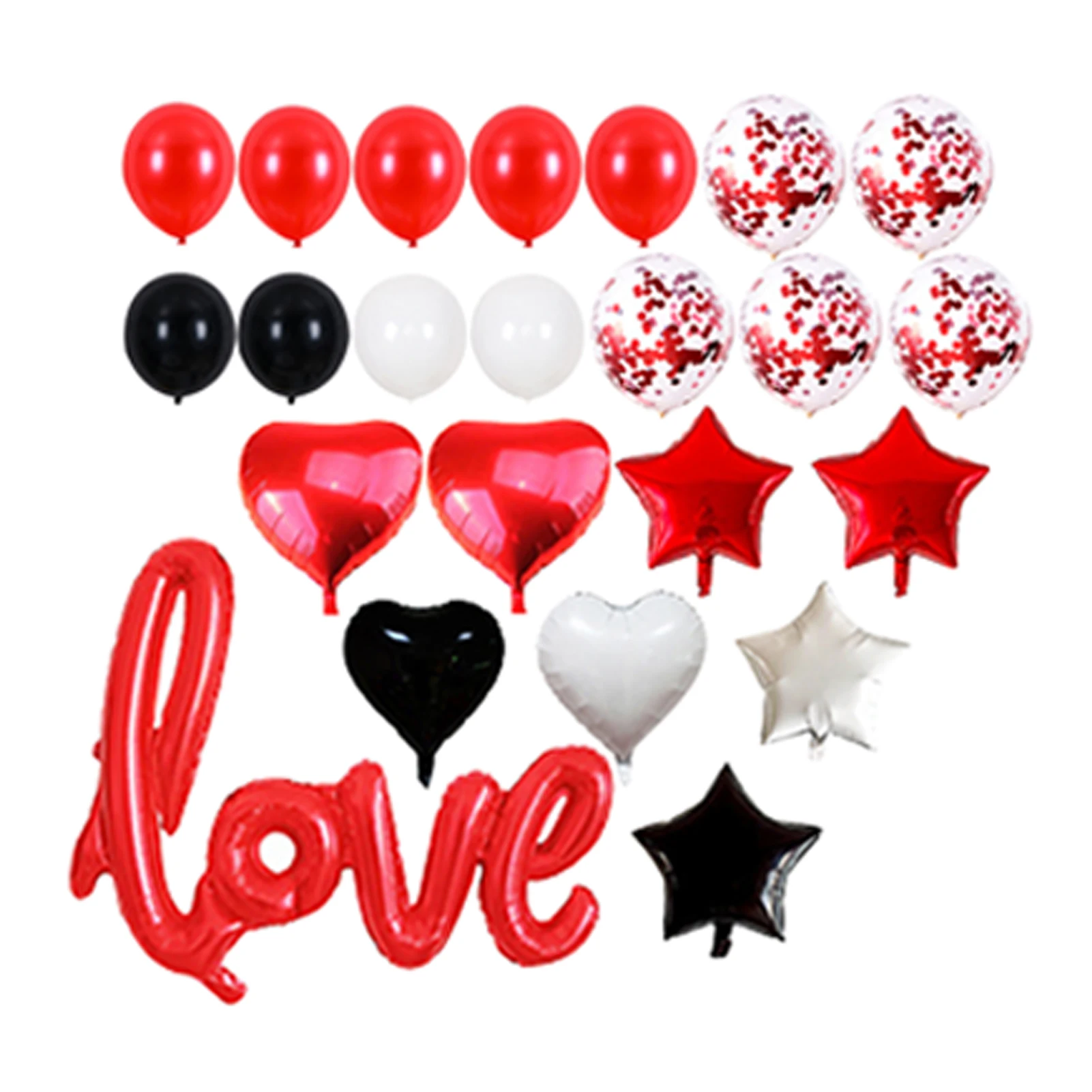 

Birthday Party Valentine Day Confetti Love Balloons Kit Propose Wedding Decor Large Siamese Love Aluminum Film Balloon Set