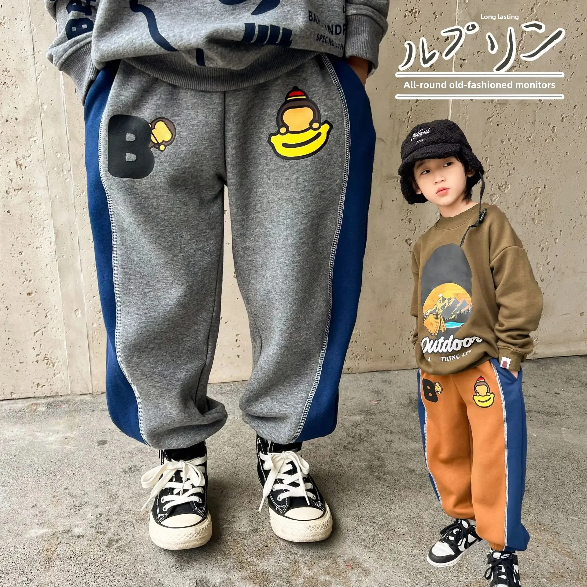 2024 зимняя детская одежда в японском стиле детские штаны для мальчиков