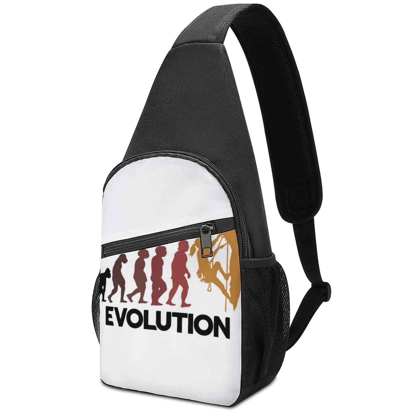 

Climbing Evolution Shoulder Bags Sports Running Chest Bag Men Sports Print Sling Bag Fun Phone Crossbody Bags