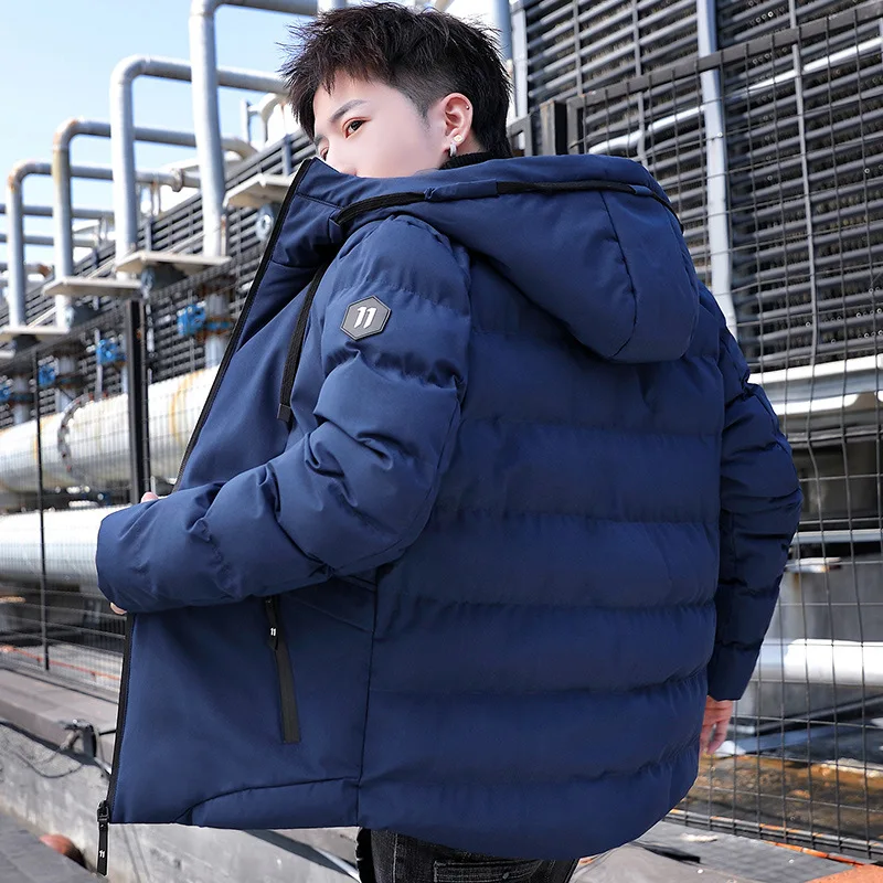 Men's Casual Cotton Jacket Winter New Young Men's Sports Hooded Thickened Cotton Jacket
